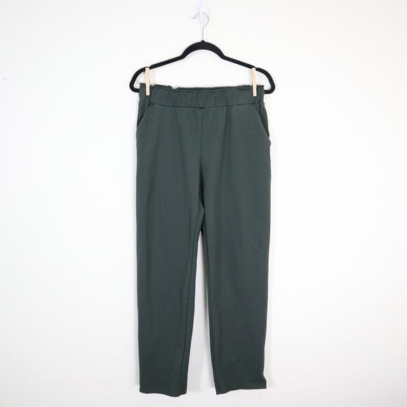 Joie Size M Elastic Waist Jersey Knit Easy Pants Straight Leg Green Pull On - Picture 1 of 10